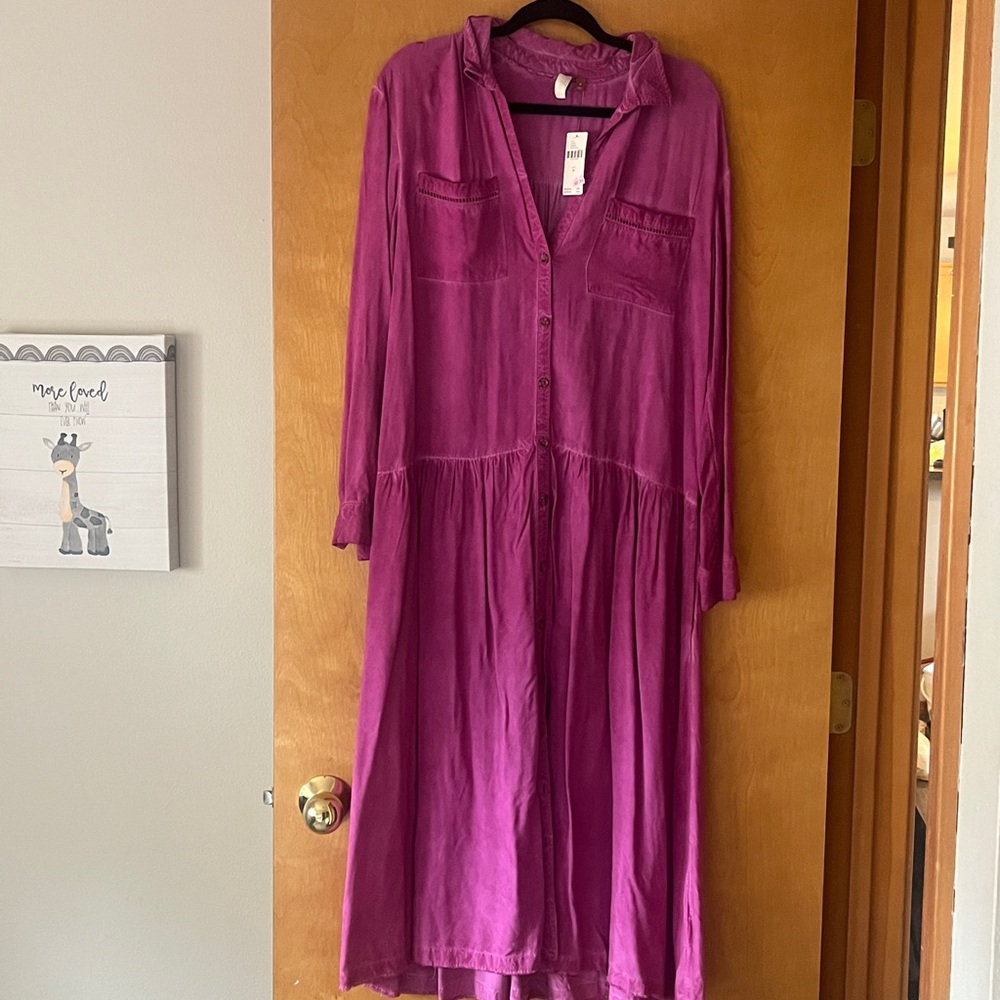 Anthropologie Purple Long Sleeve Dress